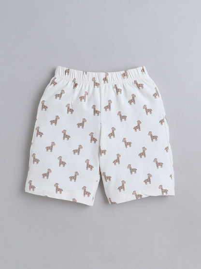 Baby Nation Cotton Knit Half Sleeve Coord Short Set - Giraffee Toy