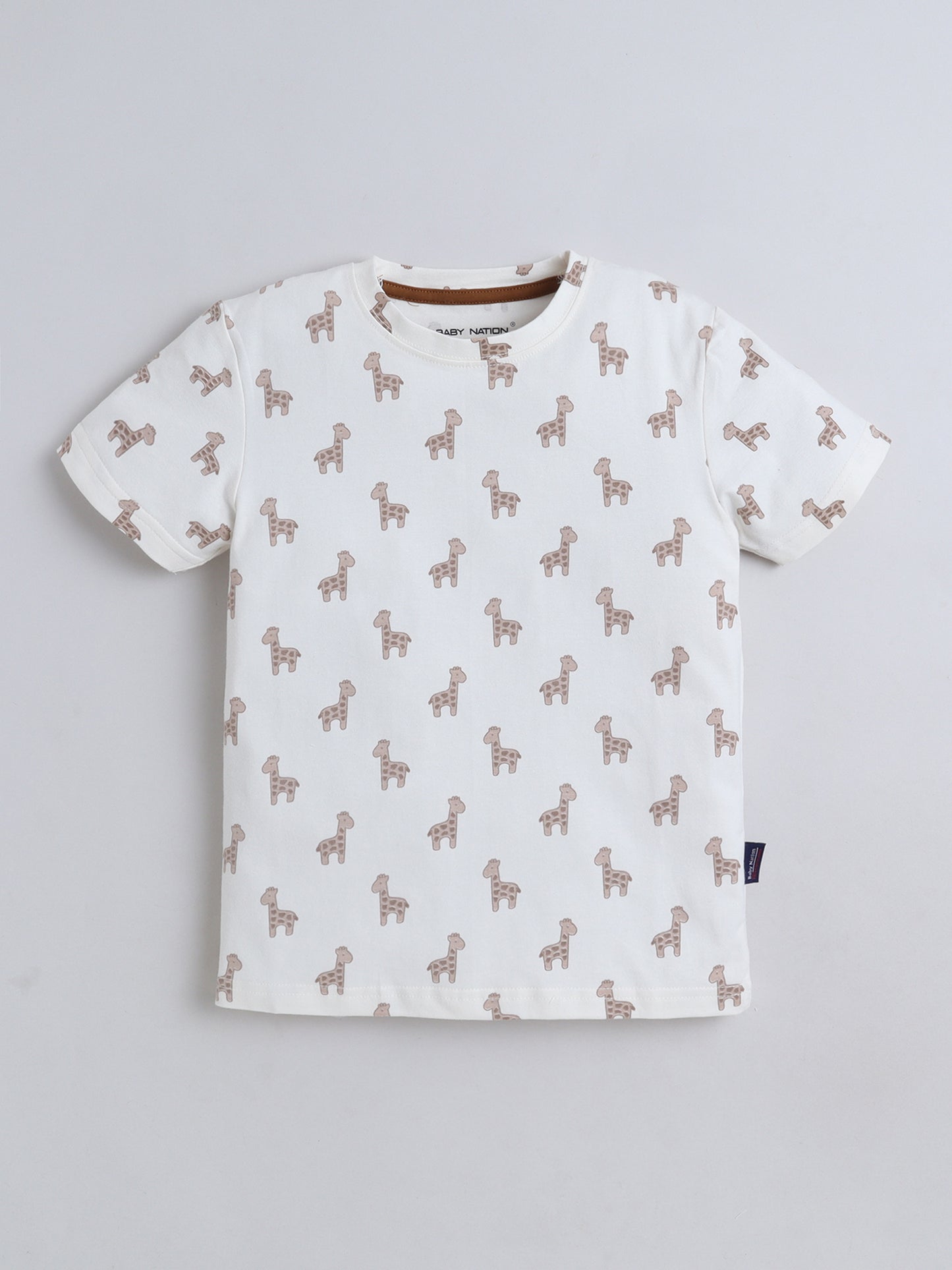 Baby Nation Cotton Knit Half Sleeve Coord Short Set - Giraffee Toy