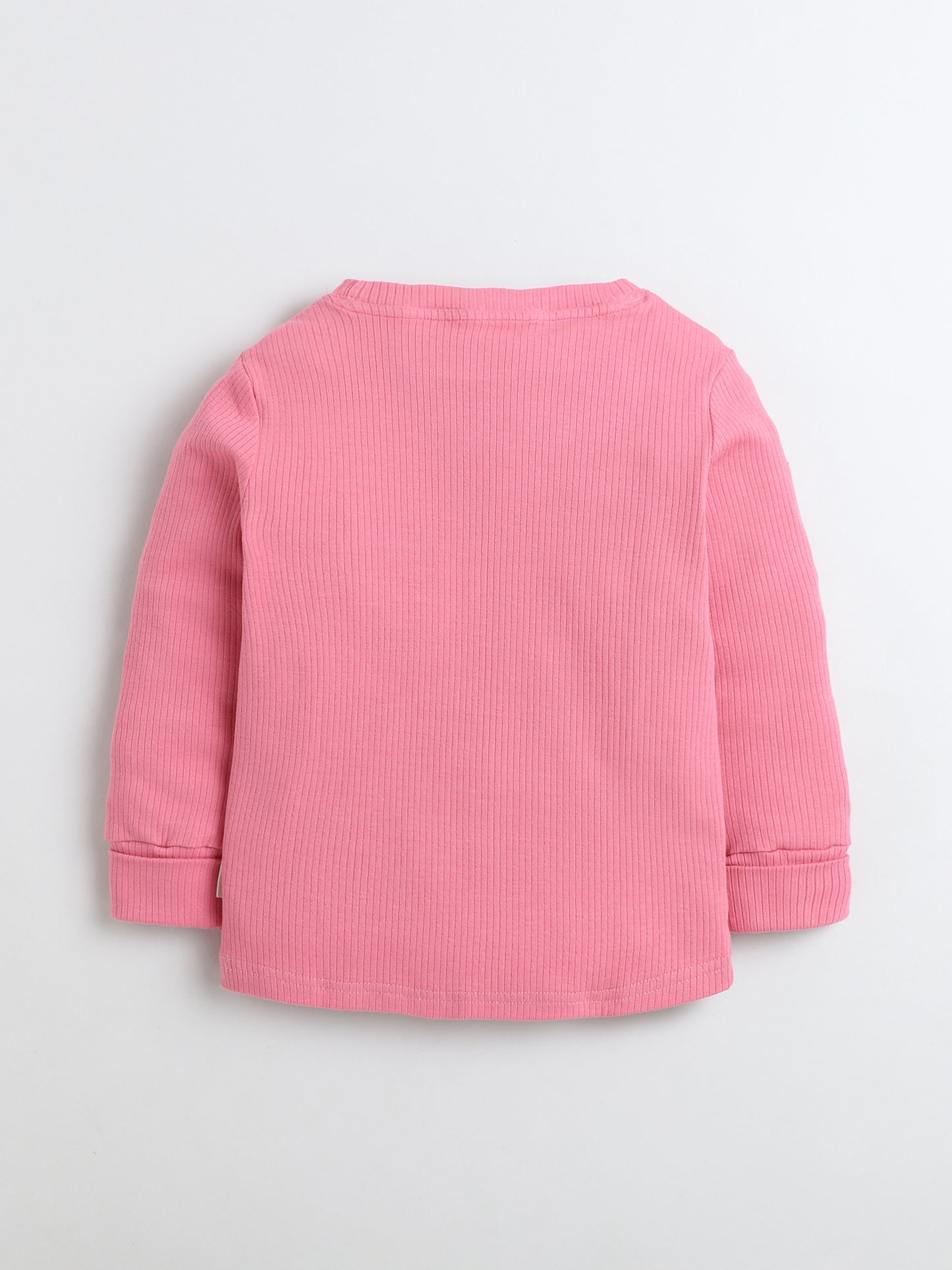 Baby Nation Kids Printed Cotton Night Suit Set- Pink Solid