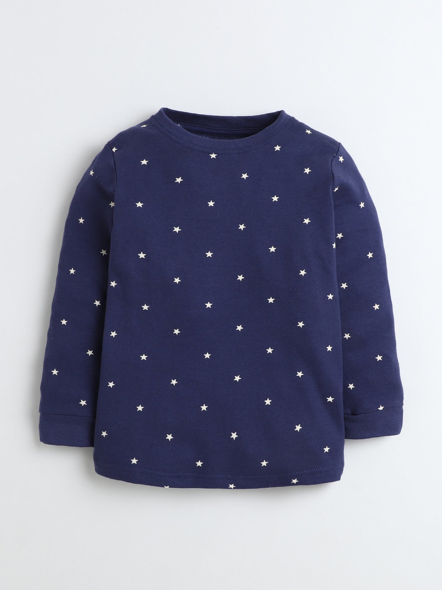 Baby Nation Kids Printed Cotton Night Suit Set- Navy Star Print