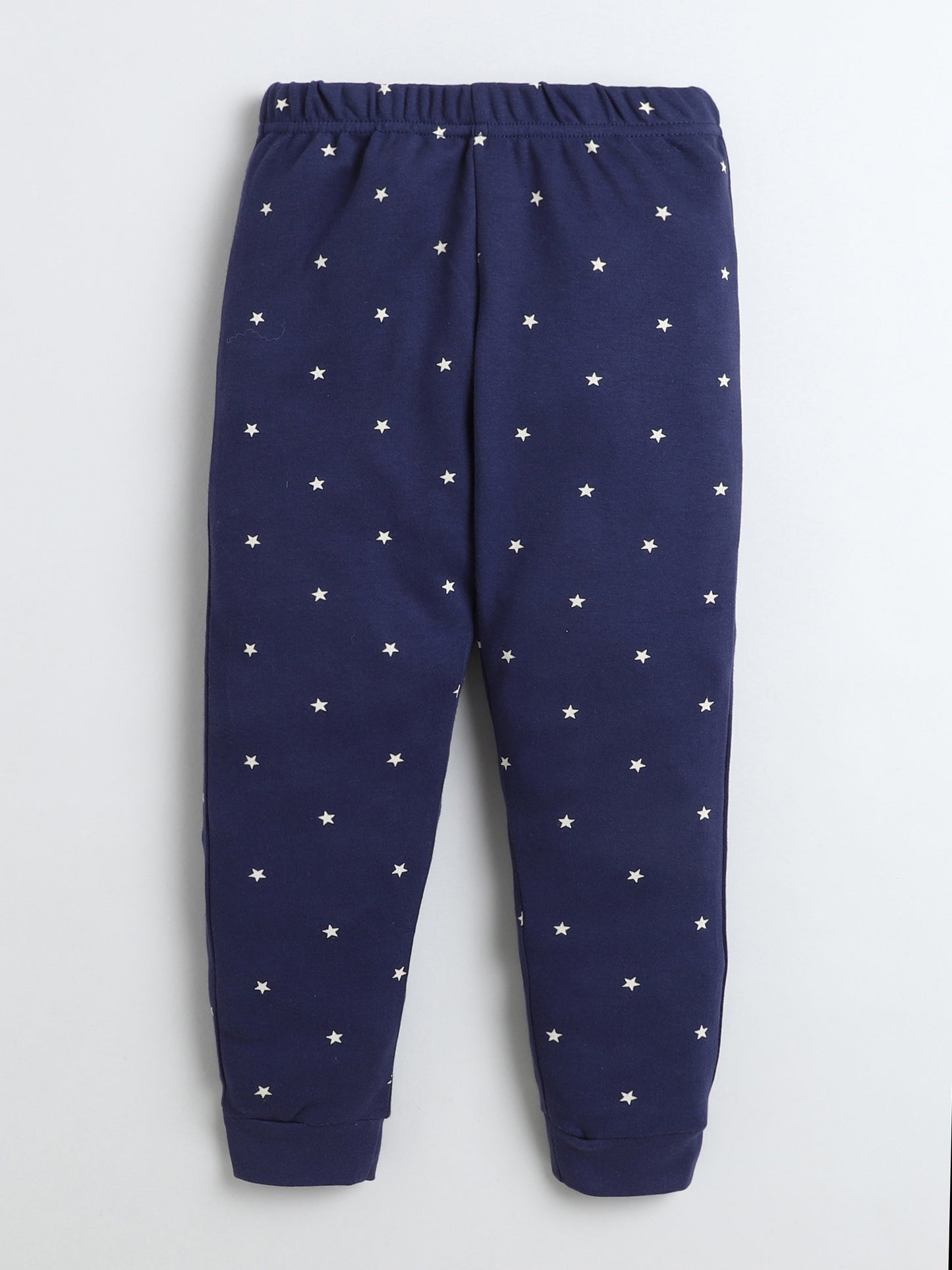 Baby Nation Kids Printed Cotton Night Suit Set- Navy Star Print