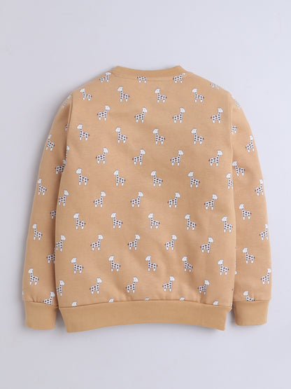 Unisex Kids Giraffe Print Sweatshirt – Mustard