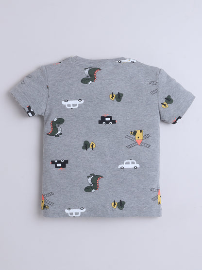 Boys T-Shirt - Grey Dino