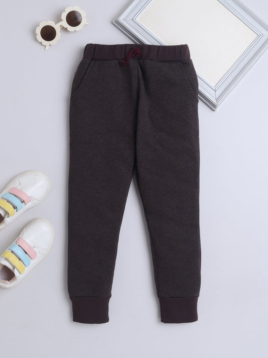 Boys Charcoal Grey Cotton Joggers