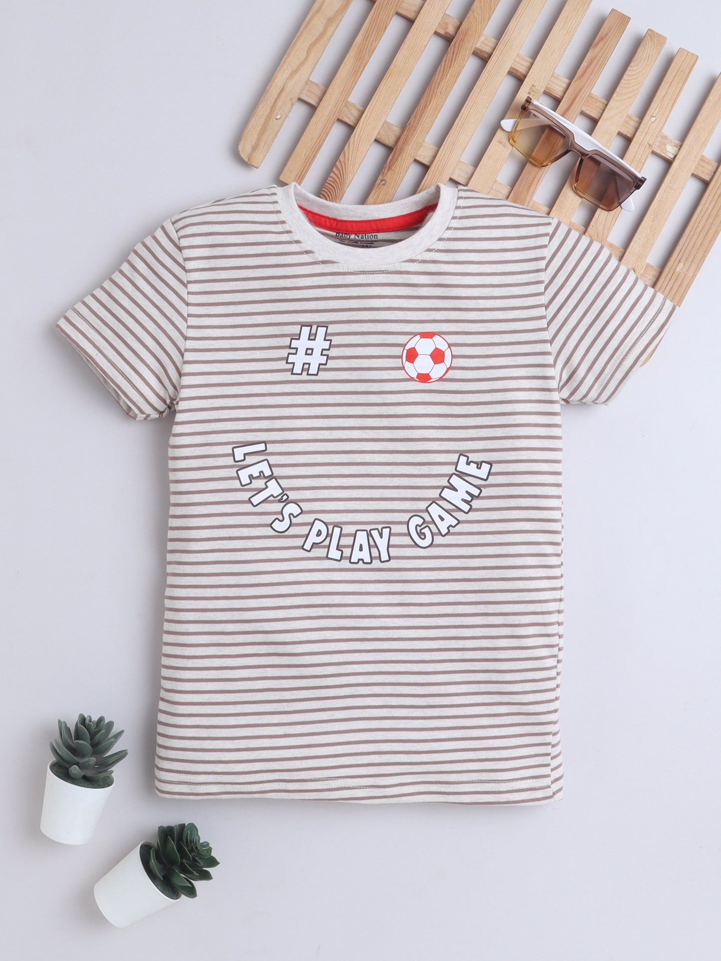 Boys T-Shirt - Brown Striped