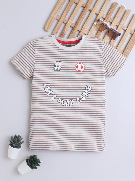 Boys T-Shirt - Brown Striped