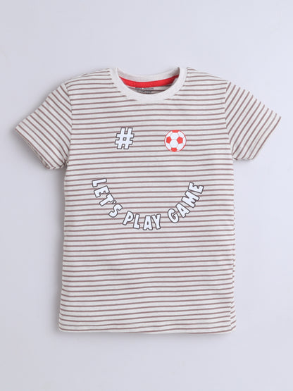 Boys T-Shirt - Brown Striped
