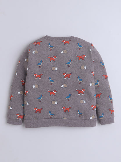 Unisex Kids Animal Print Sweatshirt – Brown