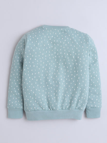 Unisex Kids Polka Dot Sweatshirt – Mint Green