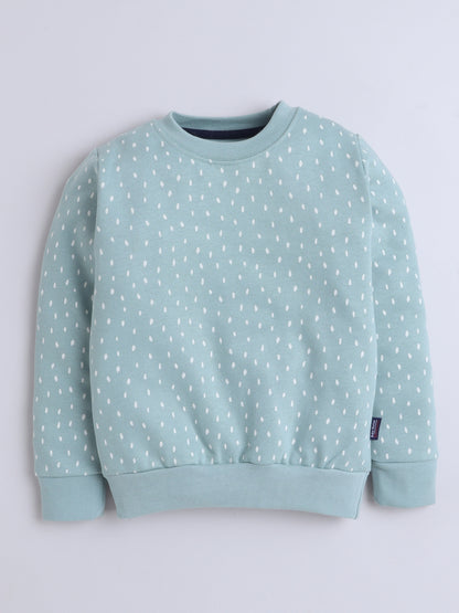 Unisex Kids Polka Dot Sweatshirt – Mint Green