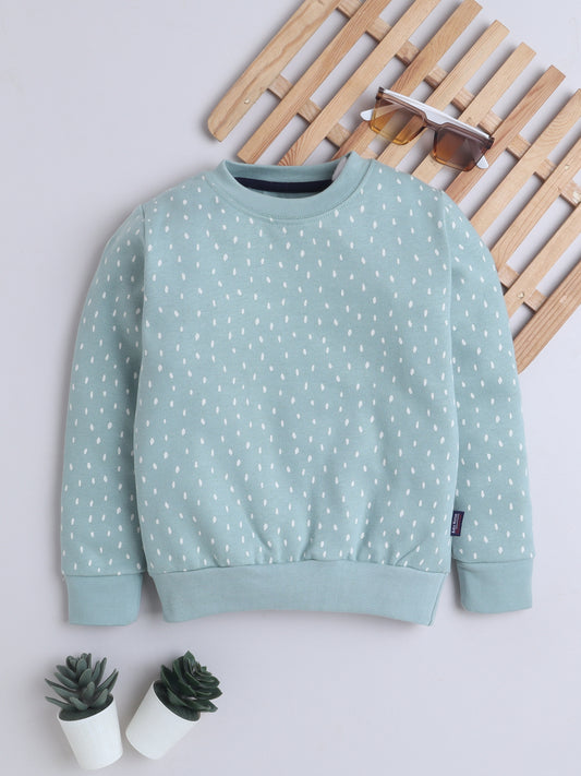 Unisex Kids Polka Dot Sweatshirt – Mint Green