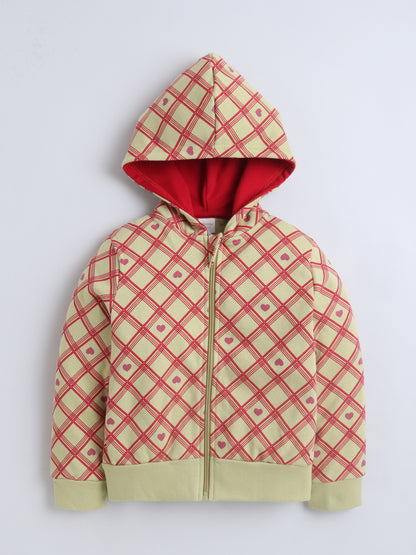 Unisex Printed Winter Hoodie - Green Heart