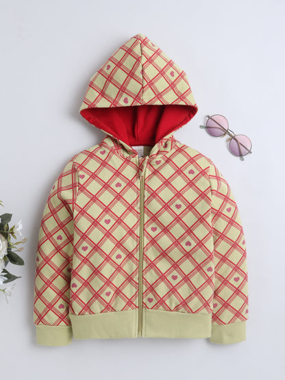 Unisex Printed Winter Hoodie - Green Heart
