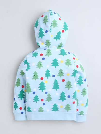 Unisex Printed Winter Hoodie - Blue Christmas Tree