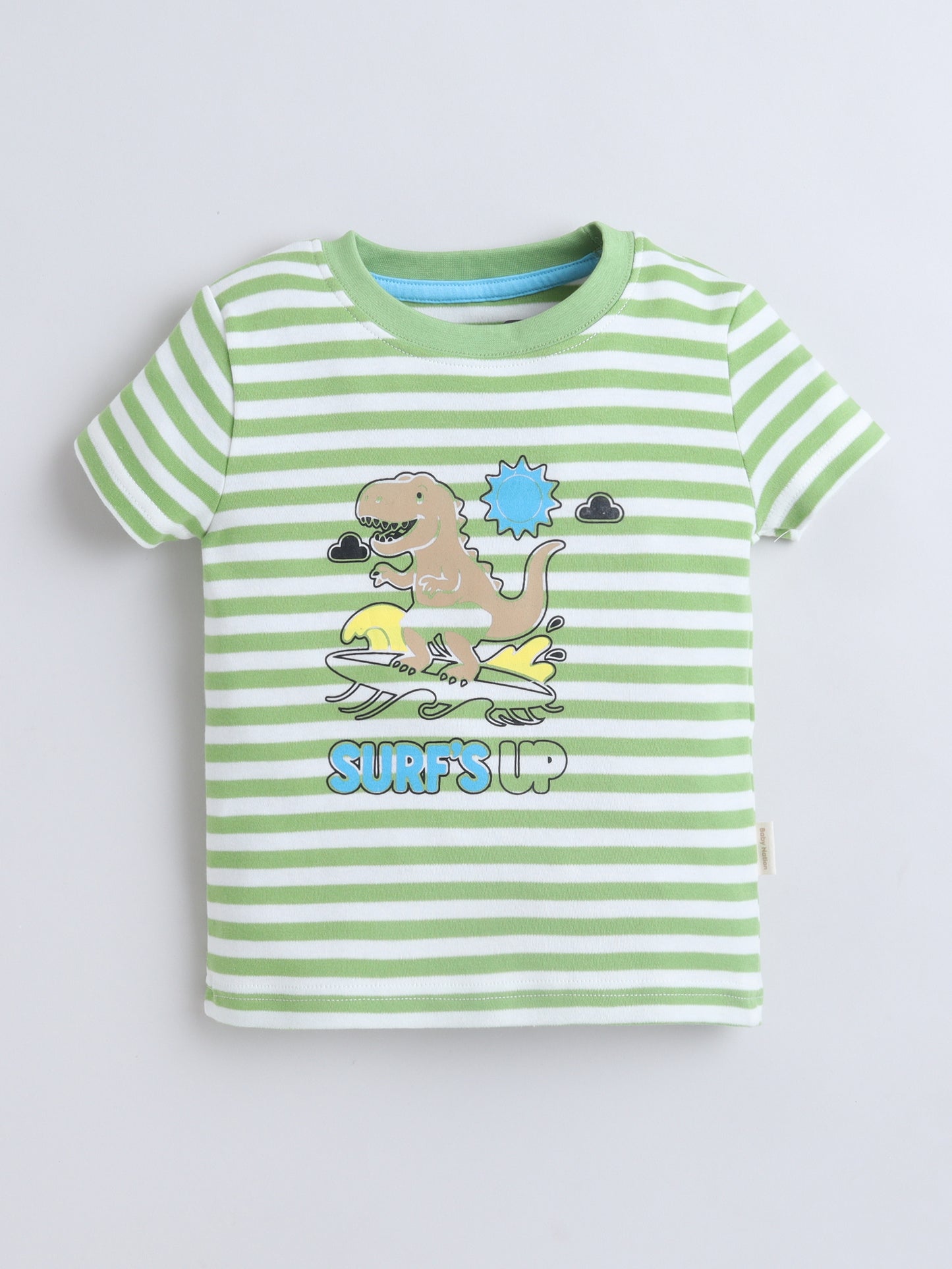 Baby Nation Kids Dinosaur Print Cotton Co-Ord Set for Boys | Half Sleeve T-Shirt & Shorts Set