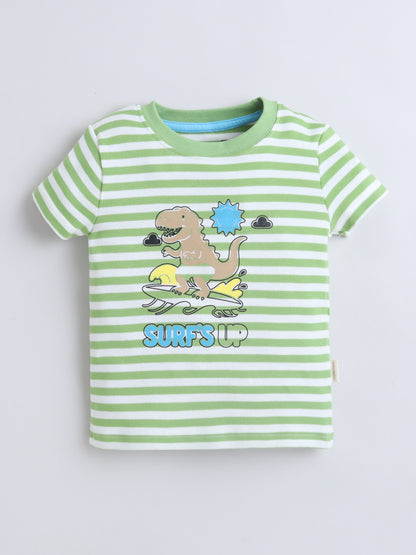 Baby Nation Kids Dinosaur Print Cotton Co-Ord Set for Boys | Half Sleeve T-Shirt & Shorts Set