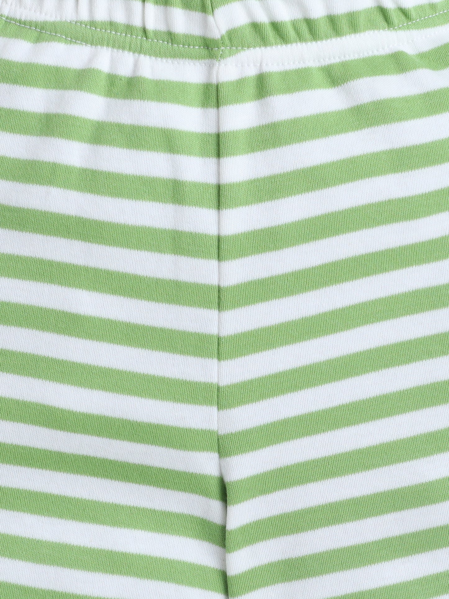 Baby Nation Kids Green Stripe Co-Ord Set | Graphic Printed Top with Shorts
