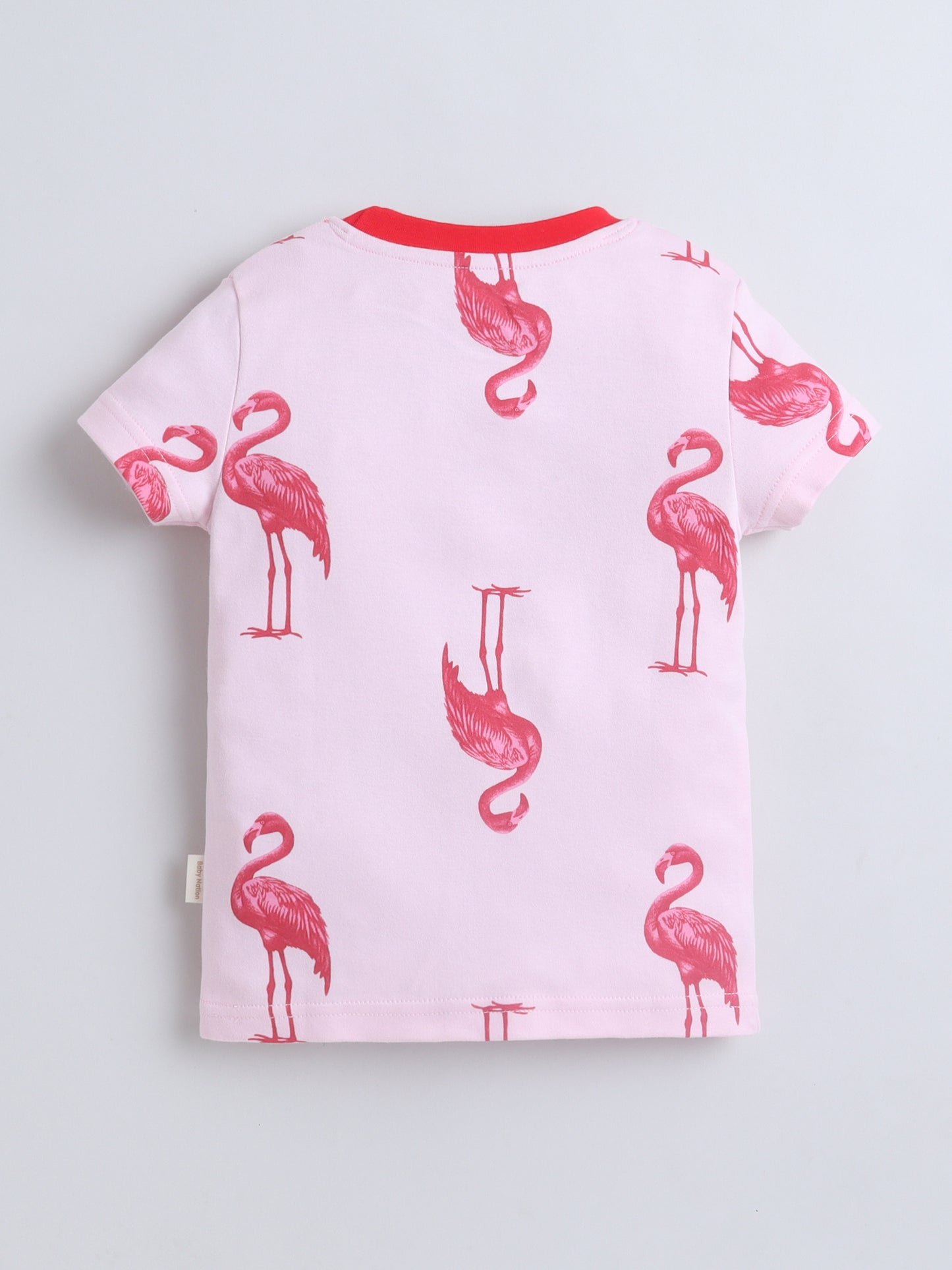 Baby Nation Girls Flamingo Print Cotton T-Shirt & Shorts Set – Pink Co-ord Outfit