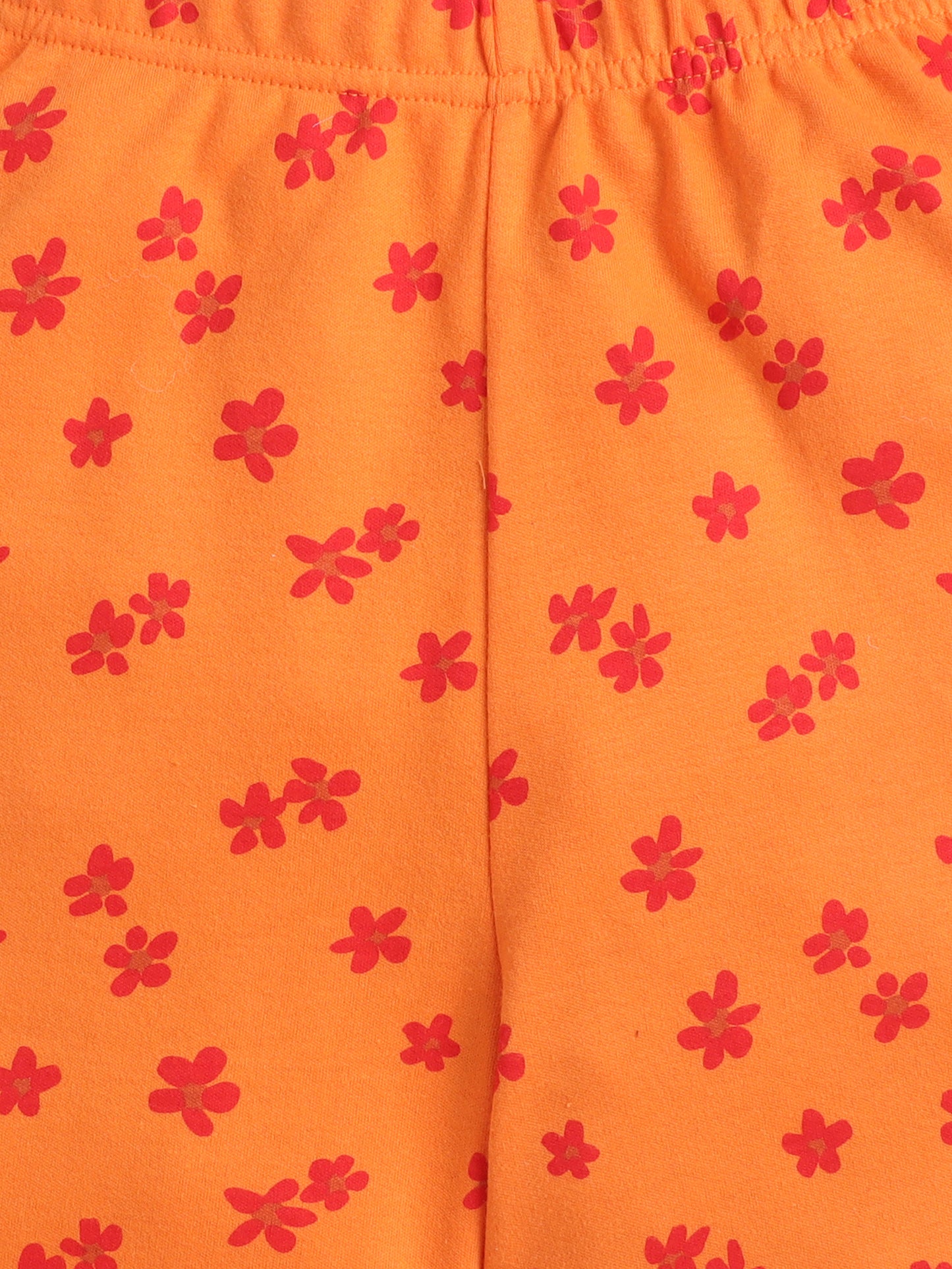Baby Nation Girls Flower Print Cotton T-Shirt & Shorts Set – Orange Co-ord Outfit