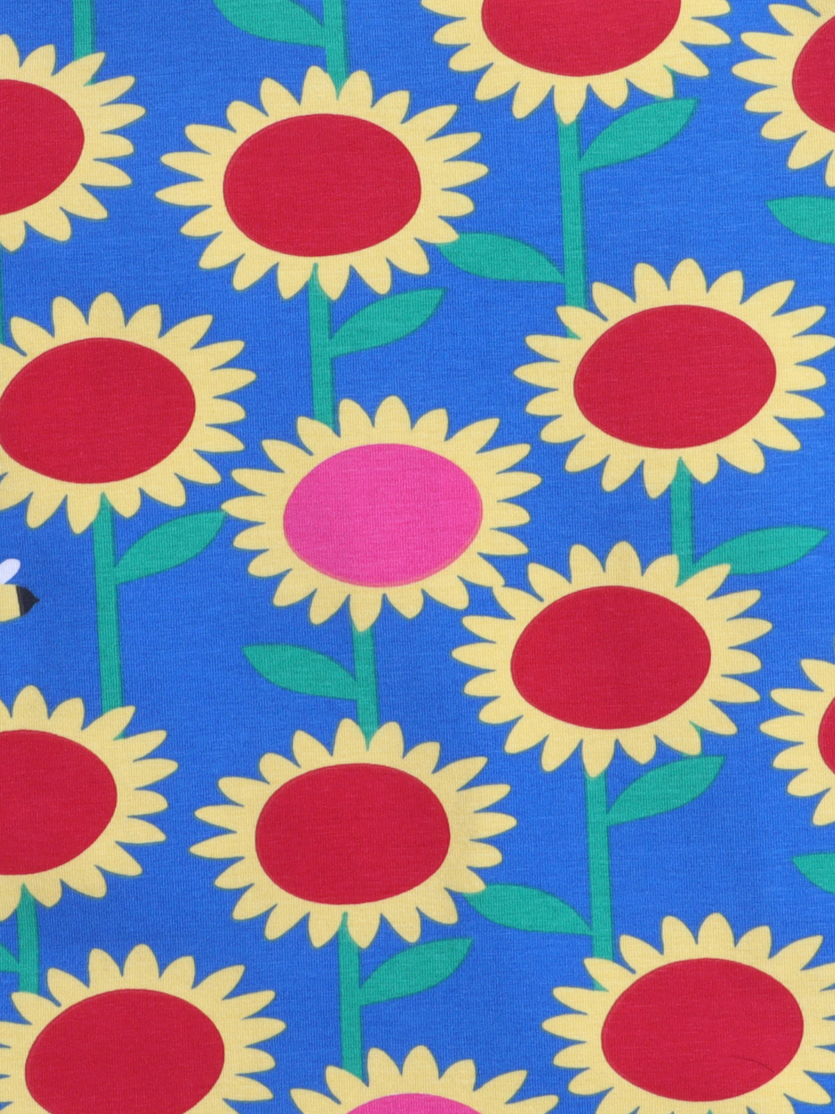 Baby Nation Cotton Knit Half Sleeves Printed T-Shirt - Blue Sun Flower
