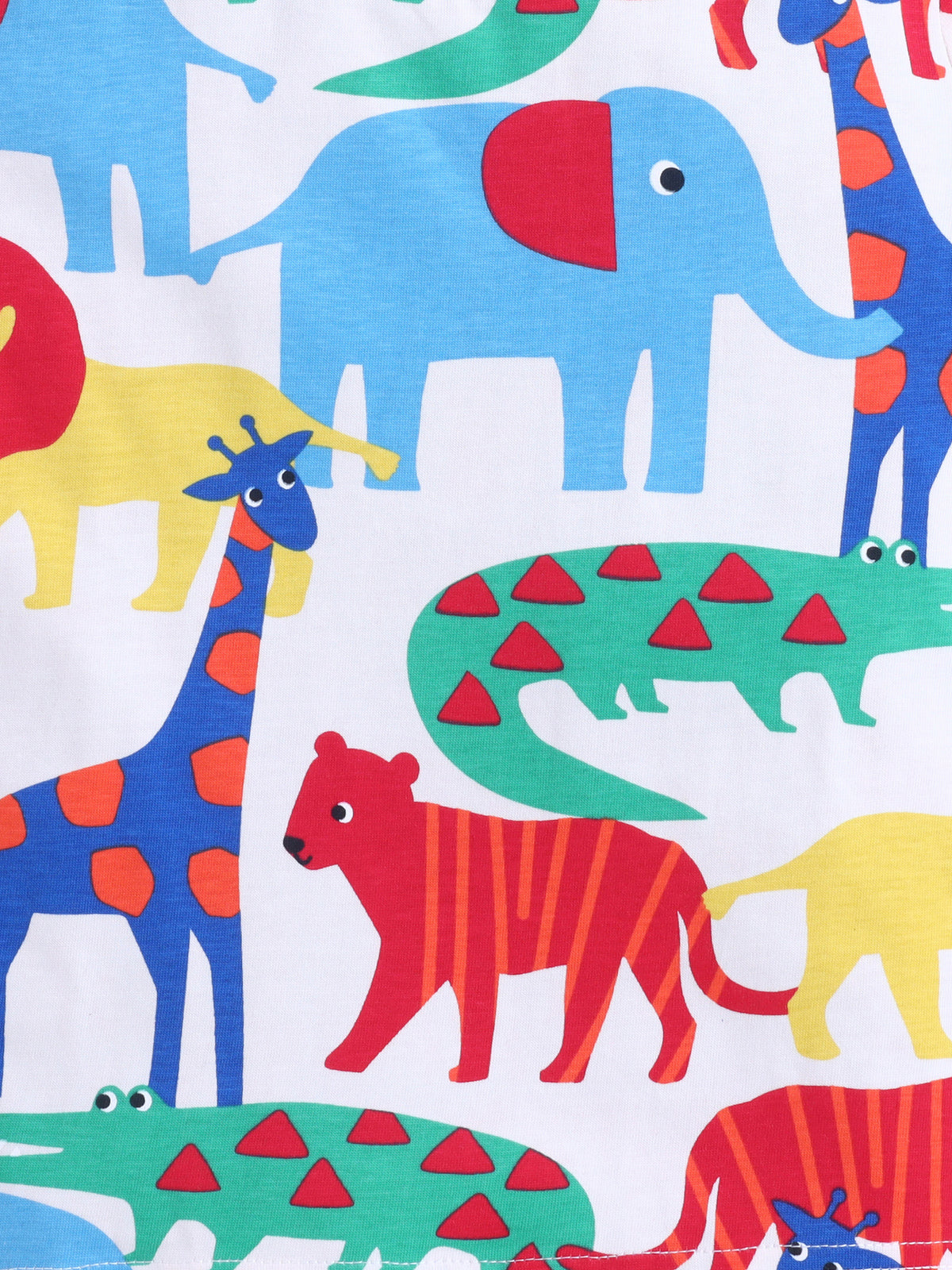 Baby Nation Cotton Knit Half Sleeves Printed T-Shirt - Animal AOP