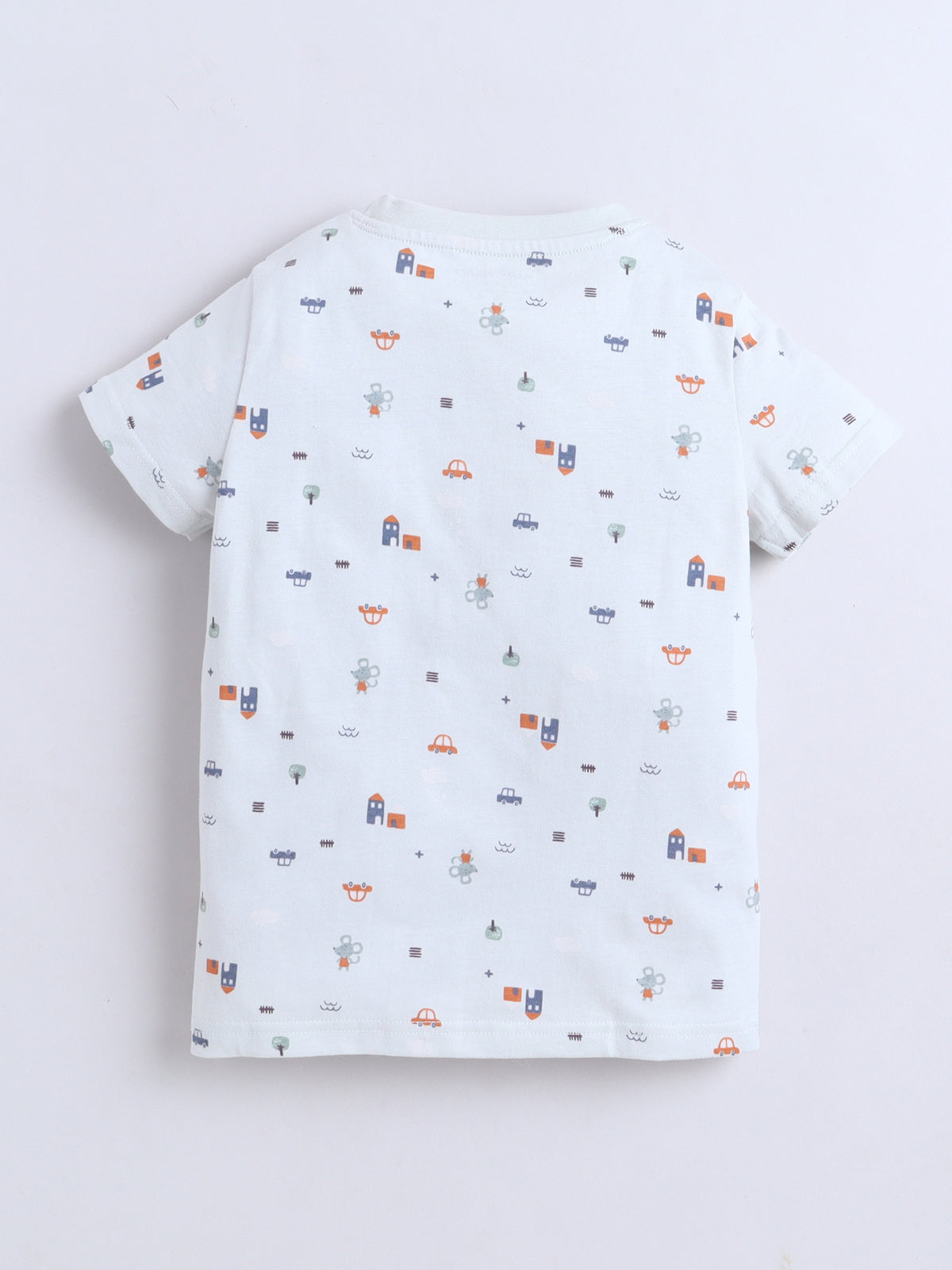 Baby Nation Cotton Knit Half Sleeves Printed T-Shirt - Green Baby Rat