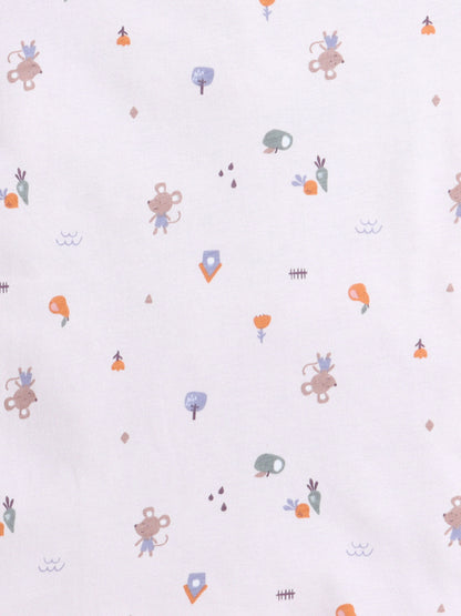 Baby Nation Cotton Knit Half Sleeves Printed T-Shirt - Pink Baby Rat