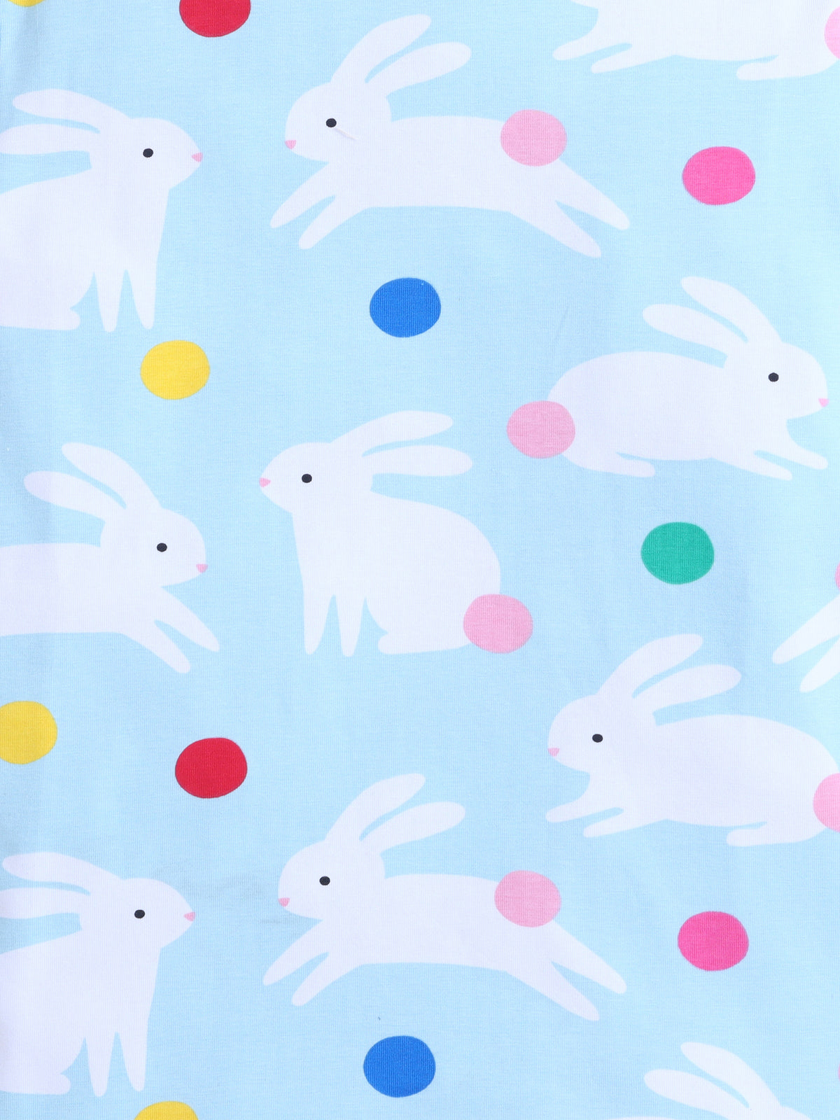 Baby Nation Cotton Knit Half Sleeves Printed T-Shirt - Blue Rabbit