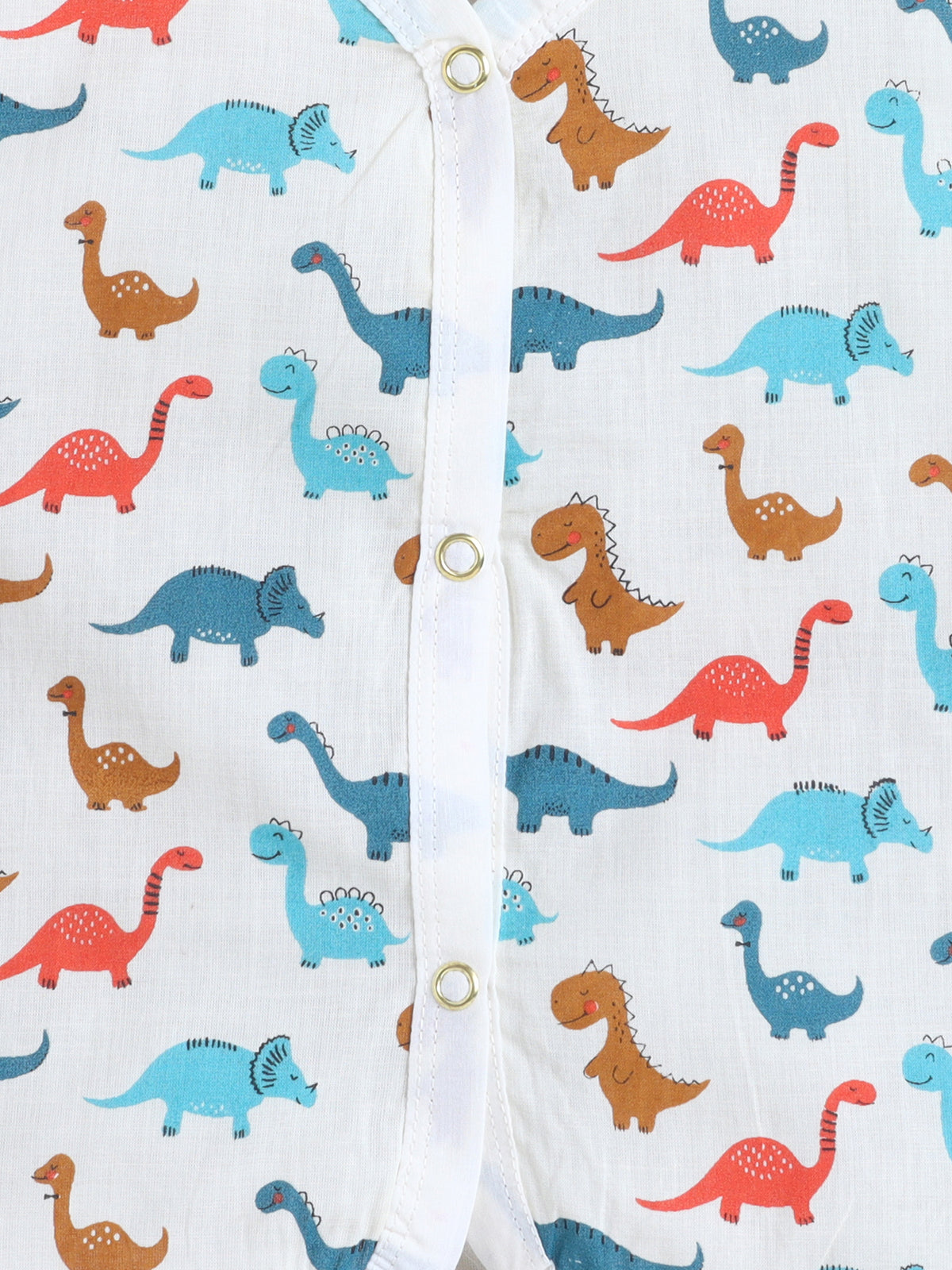 New Born Cotton Woven Jhabla Set - Dino