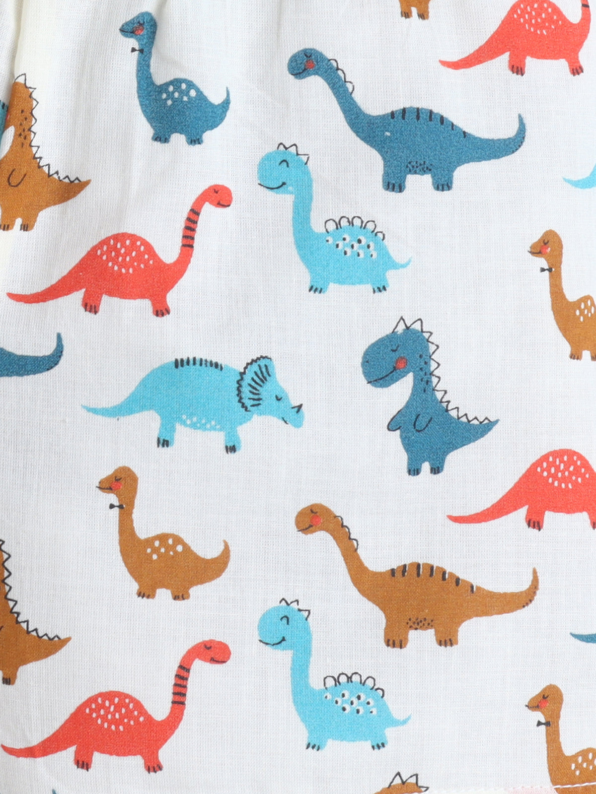 New Born Cotton Woven Jhabla Set - Dino