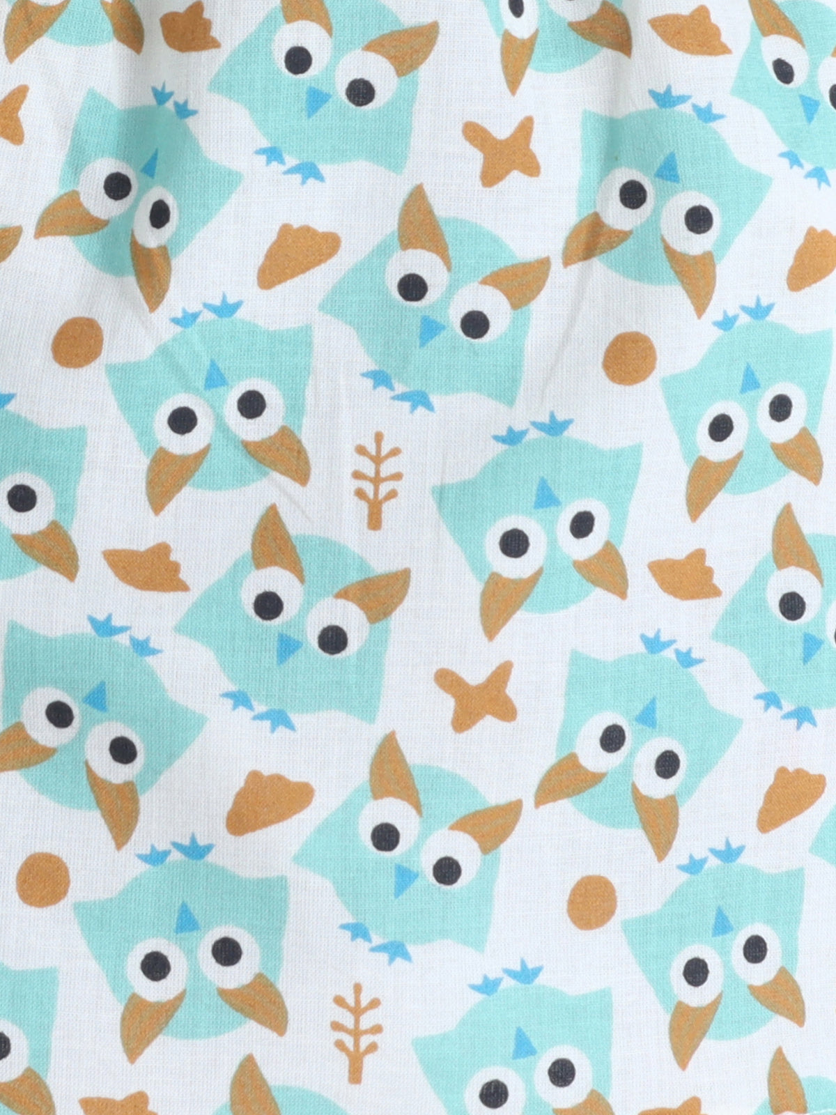 New Born Cotton Woven Jhabla Set - Blue Owl