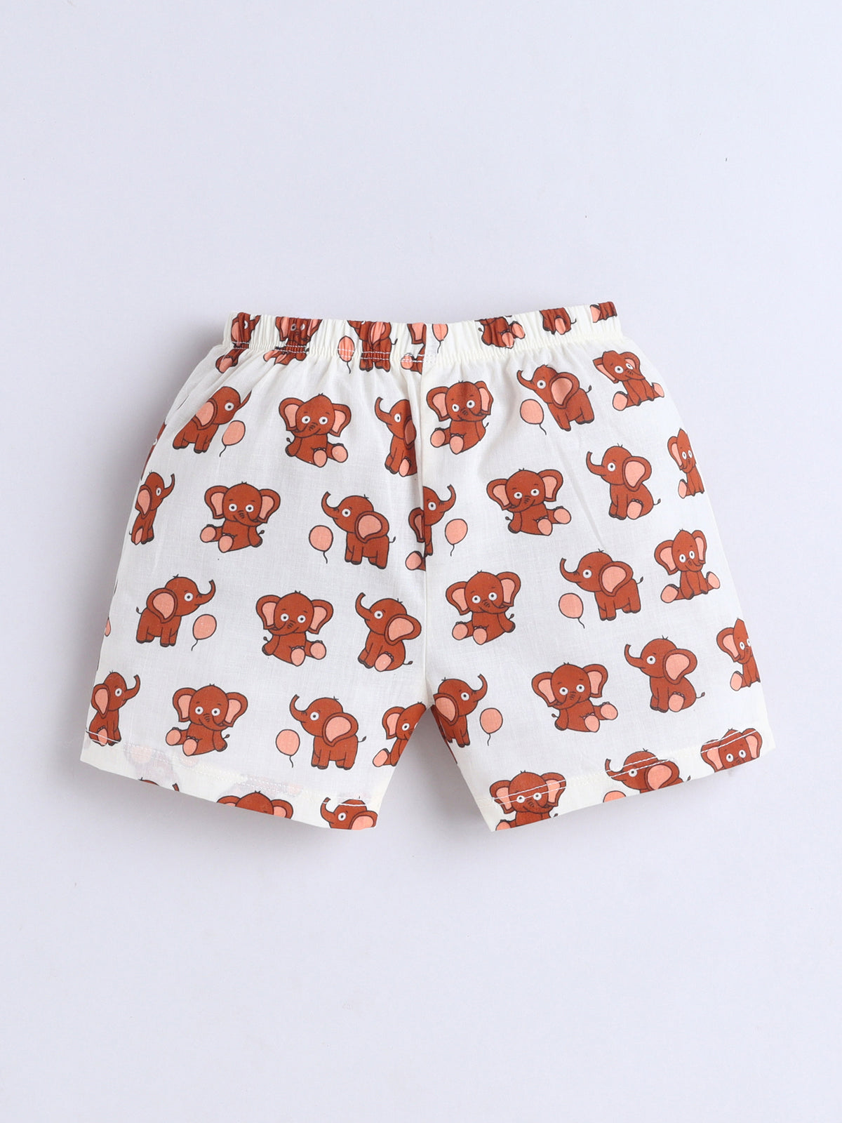 New Born Cotton Woven Jhabla Set - Baby Elephant