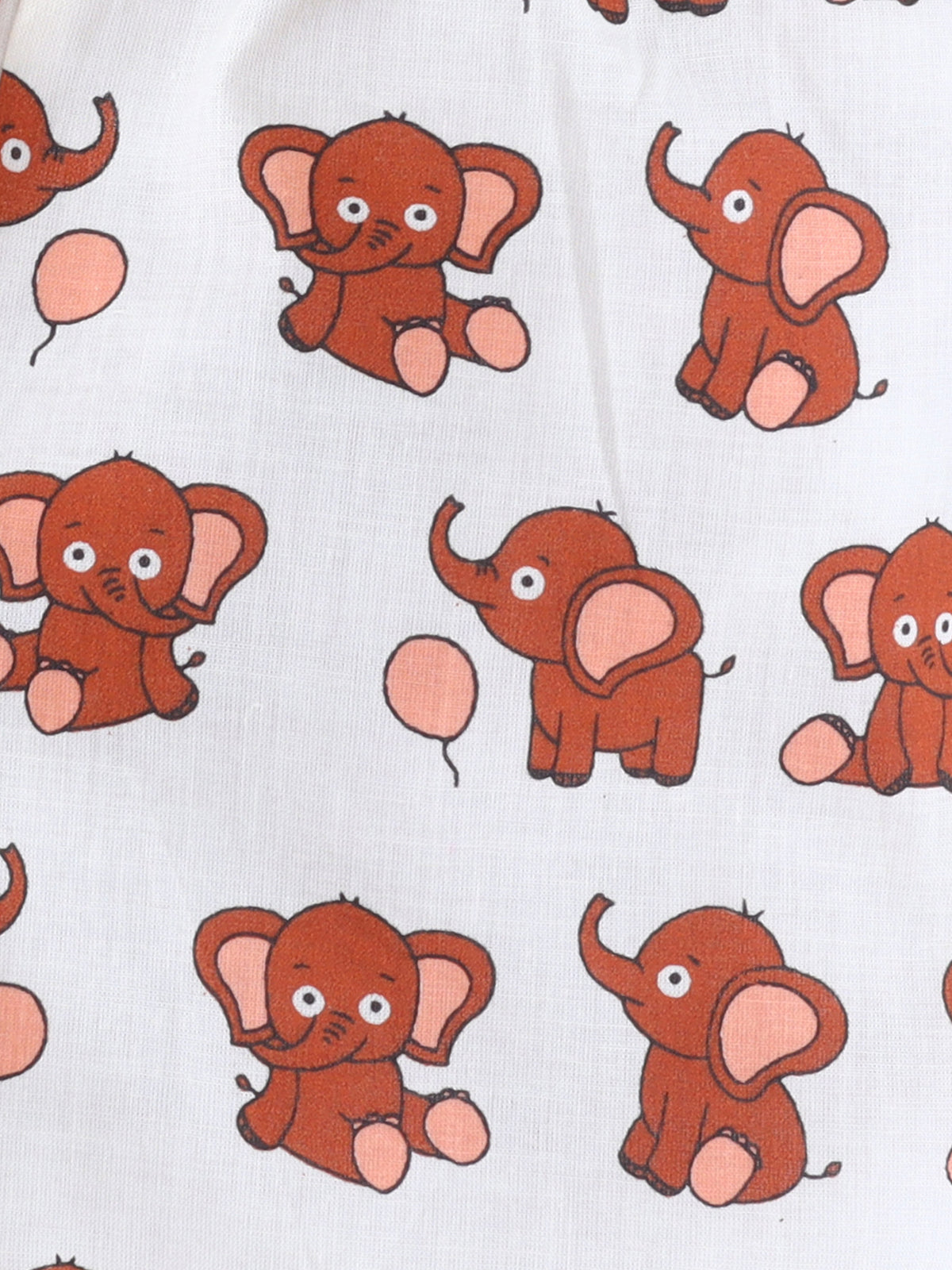 New Born Cotton Woven Jhabla Set - Baby Elephant
