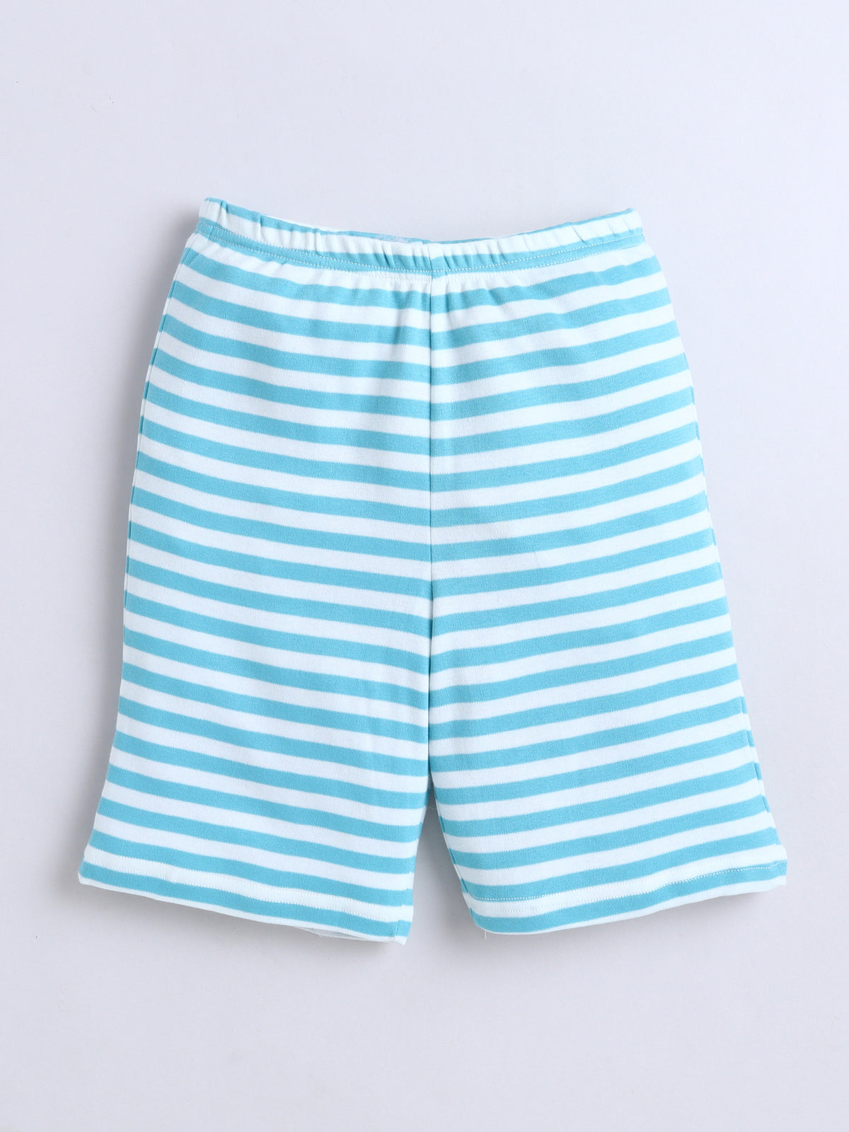 Baby Nation Cotton Knit Half Sleeves Coordinating Shorts Set - Blue Cool One Print