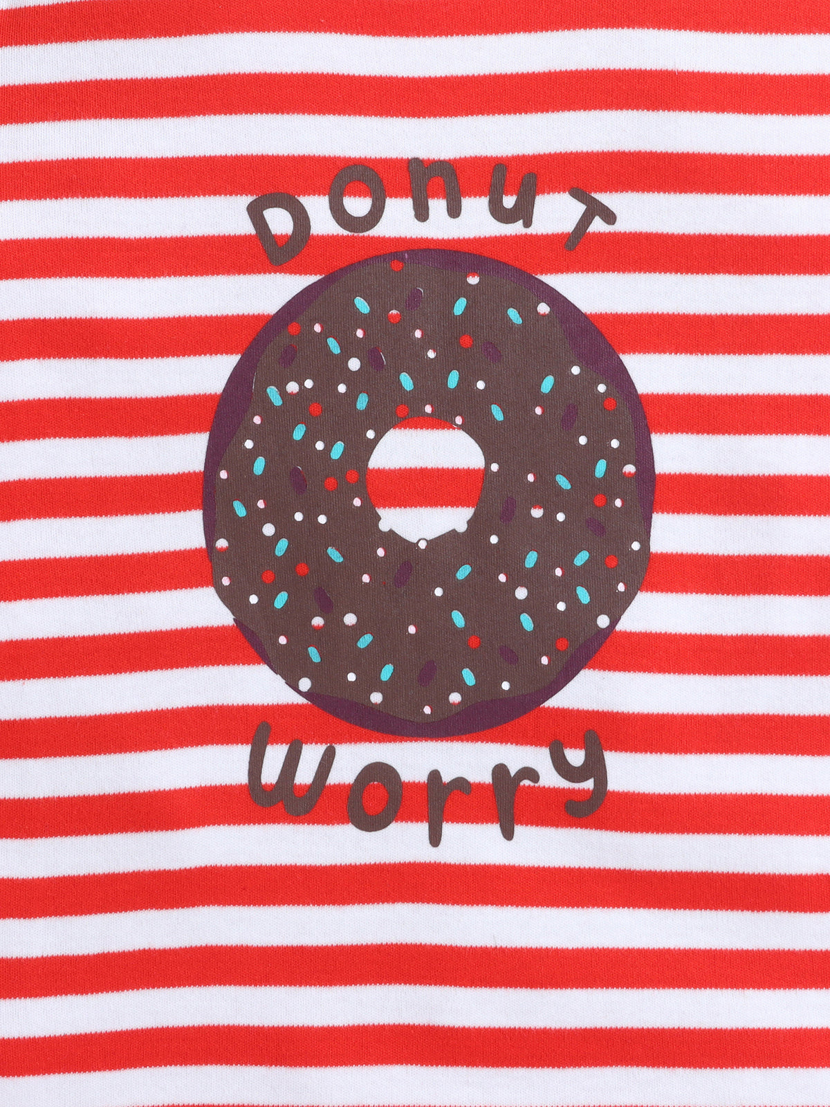 Baby Nation Cotton Knit Half Sleeves Donut Coordinating Shorts Set - Red Donut