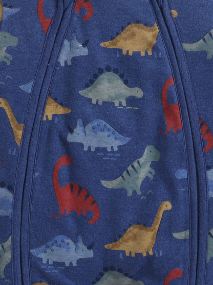 Baby Nation Reversible Baby Romper – Dinosaur Print & Mustard Stripes