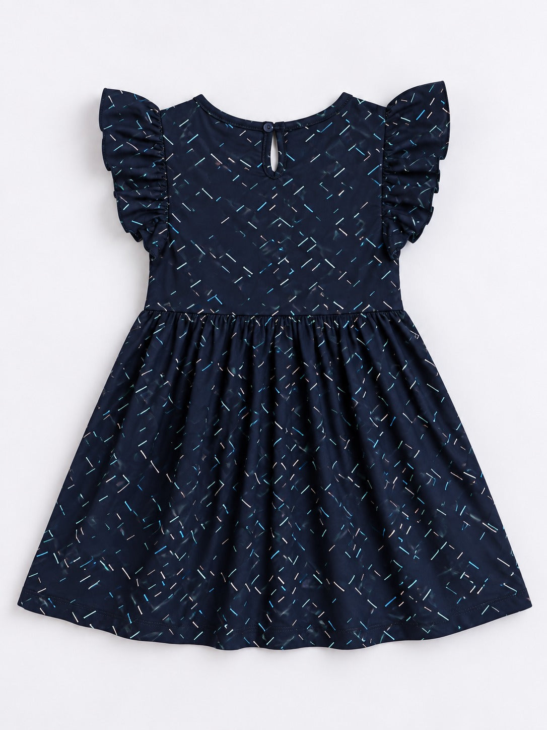 Girls Cotton Dress - Black Multicolor